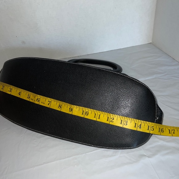 Gianfranco Lotti Firenze Handbag Black Pebbled Leather Made in Italy Purse - Picture 11 of 13